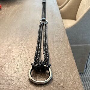 Polo by Ralph Lauren Black Braided Belt with Silver Ring